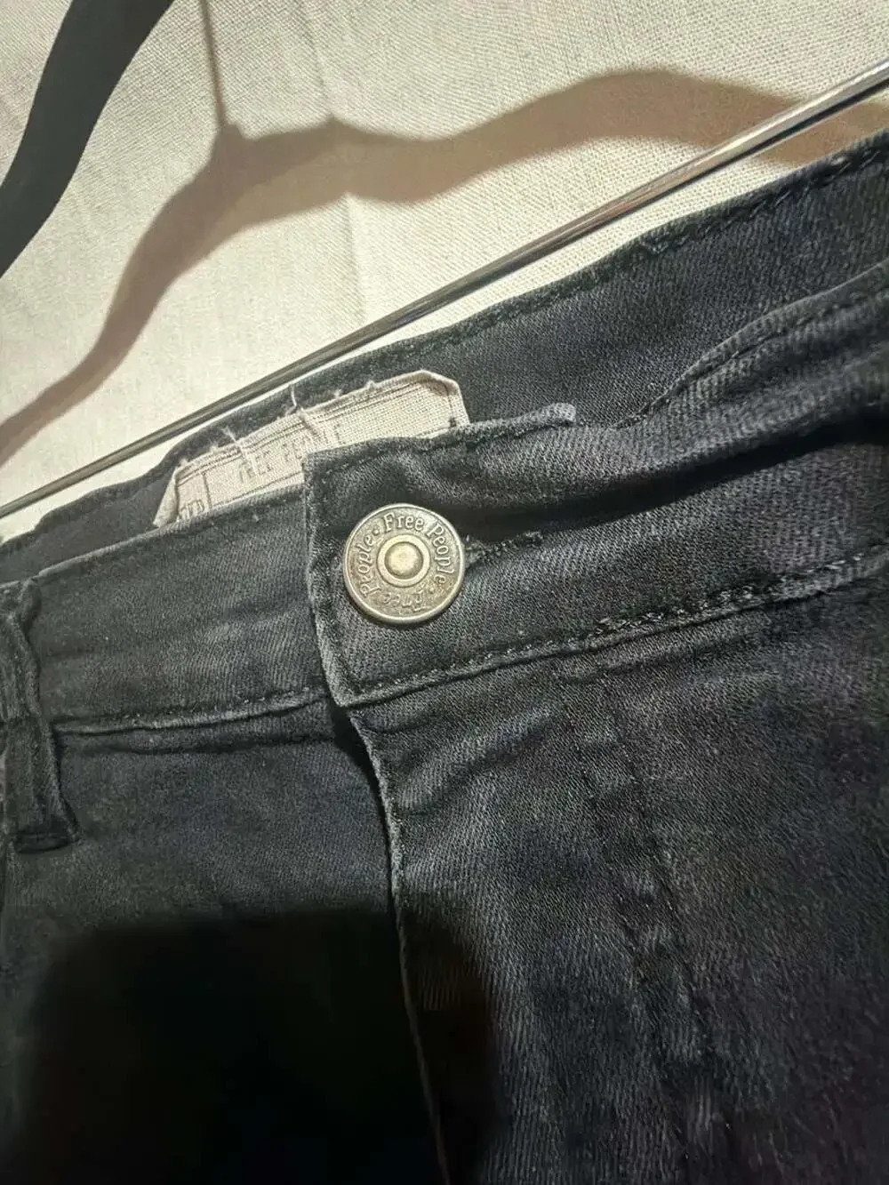 Free People Distressed Skinny Jeans Size 29R Black